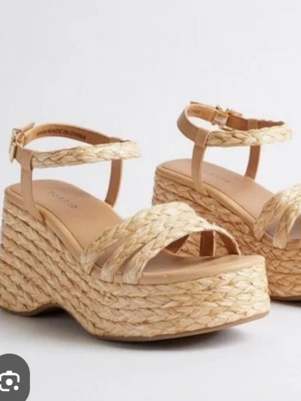 Torrid Natural Braided Jute Platform Sandals